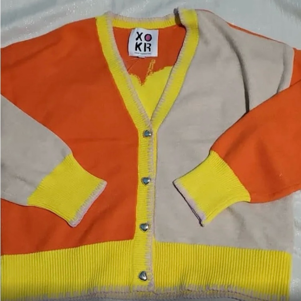 Kerri Rosenthal Color Block Sunshine Heart Cardigan